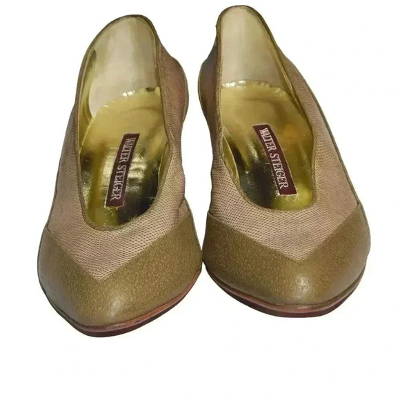 Walter Steiger Vintage Pumps Women's Size 10 B Brown Cone Mid Heel - Picture 5 of 12